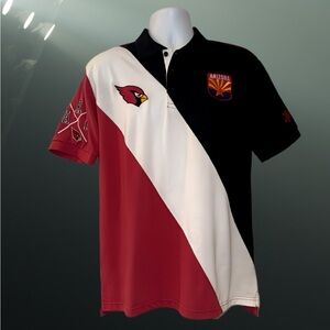 Arizona Cardinals NFL Team Apparel Polo Men’s - L Colorblock Embroidered Logos